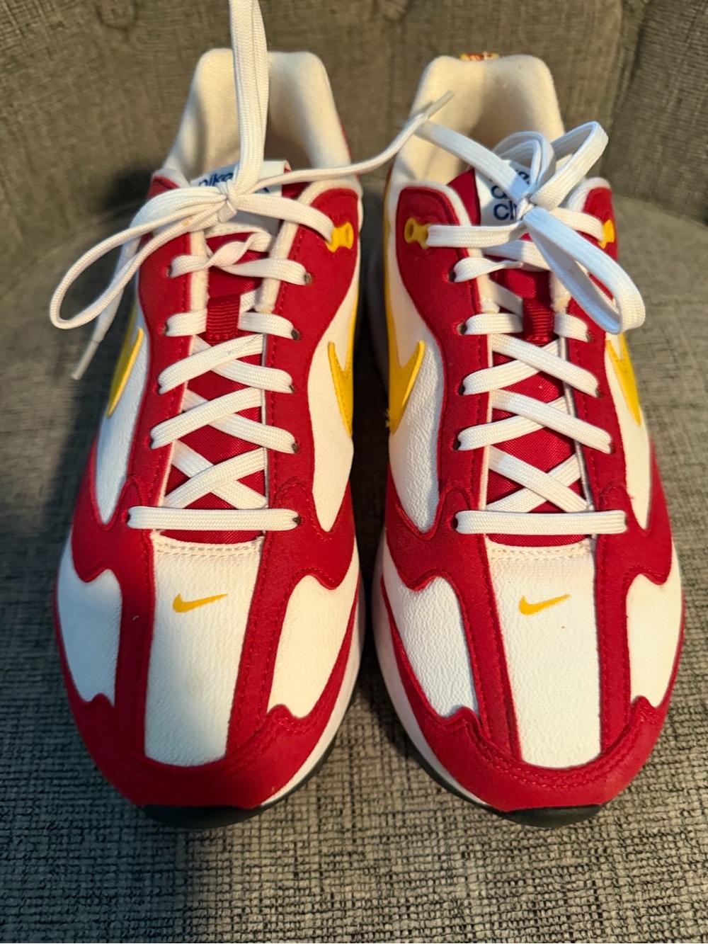 Nike Red White & Yellow Retro-Style Athletic Sneakers